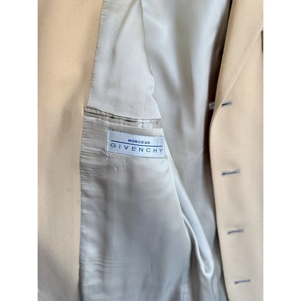 Monsieur‎ Givenchy vtg men's beige wool sport coat jacket 44R